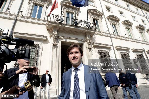 The Mayor of Florence, Dario Nardella leaves Palazzo Chigi after the meeting with the President of the Council of Ministers. On October 2, 2017 in...