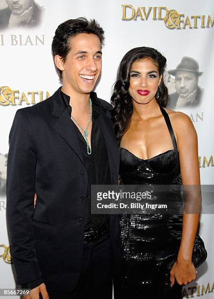 Actor Cameron Van Hoy and actress Danielle Pollack arrive at the world premiere of "David And Fatima" at the Music Hall Theatre on September 12, 2008...