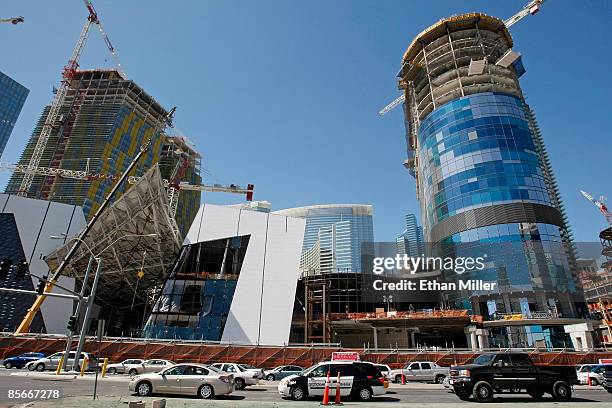 Construction continues on CityCenter, a 67-acre, USD 9 billion mixed-use urban development center on the Las Vegas Strip March 27, 2009 in Las Vegas,...