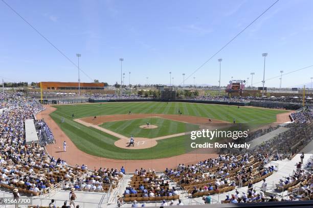 Fans enjoy the game between the Chicago White Sox and Los Angeles Dodgers on March 1, 2009 at The Ballpark at Camelback Ranch in Glendale, Arizona.