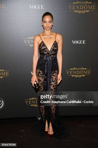Model Shanina Shaik attends Vogue Party as part of the Paris Fashion Week Womenswear Spring/Summer 2018 at on October 1, 2017 in Paris, France.