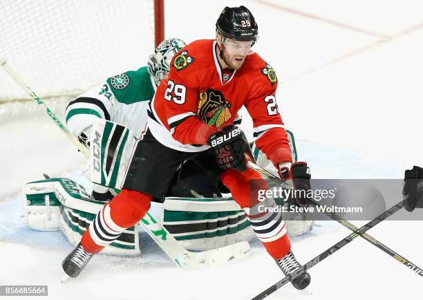 Bryan Bickell of the Chicago Blackhawks plays in a game against the Dallas Stars at the United Center on January 4, 2015 in Chicago, Illinois.