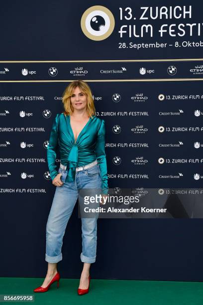 Emmanuelle Seigner attends the 'D'apres une histoire vraie' premiere at the 13th Zurich Film Festival on October 2, 2017 in Zurich, Switzerland. The...