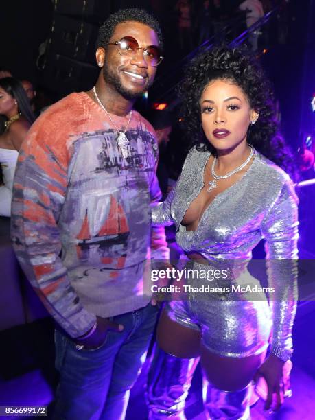 Gucci Mane and Keyshia Kaior at LIV nightclub at Fontainebleau Miami on October 1, 2017 in Miami Beach, Florida.