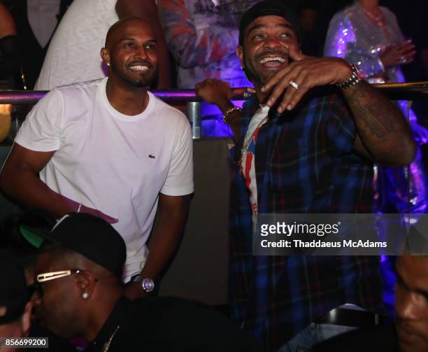 Mike Gardner and Jim Jones at LIV nightclub at Fontainebleau Miami on October 1, 2017 in Miami Beach, Florida.