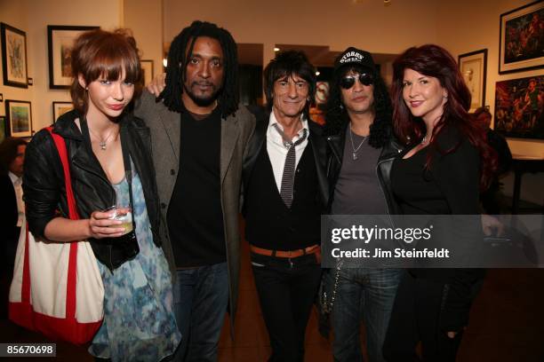 Ronnie Wood of the rock band the Rollng Stones attends a private preview of his art exhibit. Ronnie Wood's girlfriend Ekaterina 'Katia' Ivanova,...