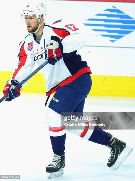 Mike Green of the Washington Capitals plays in a game against the Philadelphia Flyers at Wells Fargo Center on January 8, 2015 in Philadelphia,...