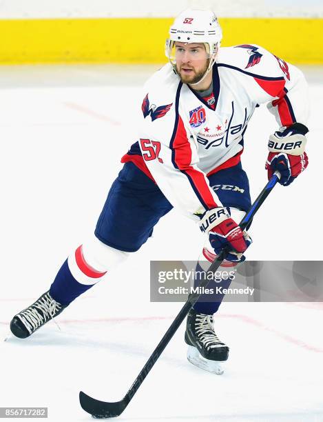 Mike Green of the Washington Capitals plays in a game against the Philadelphia Flyers at Wells Fargo Center on January 8, 2015 in Philadelphia,...