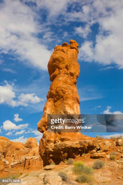 penis-like rock formation in arches np, utah - penis humour photos et images de collection