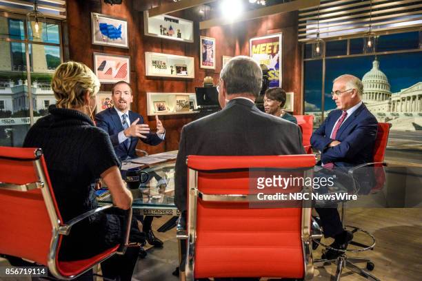Pictured: Danielle Pletka, SVP, Foreign and Defense Policy Studies at the American Enterprise Institute, moderator Chuck Todd, Joy Reid, Host,...