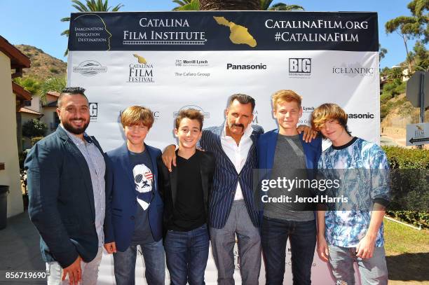 Director John J Budion, Tanner Flood, Colin Critchley, Wass Stevens, Harrison Wittmeyer and Keidrich Sellati attend the 2017 Catalina Film Festival...