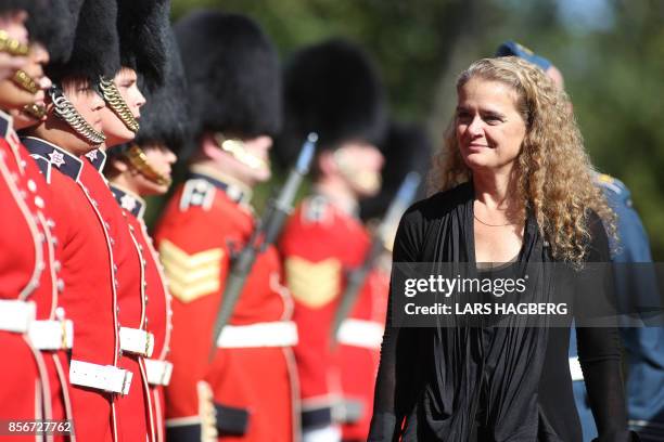 The newly sworn in Governor general Julie Payette inspects the honour guard at Rideau hall in Ottawa, Ontario, October 2, 2017. Former astronaut...