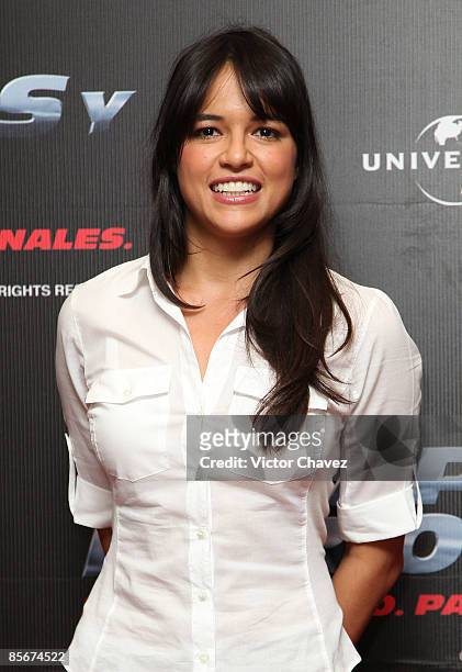 Actresses Michelle Rodriguez attends the "Fast & Furious" photo call at the Marriot Hotel on March 27, 2009 in Mexico City.