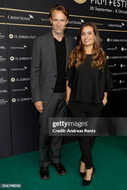 Bernhard Bettermann and Sandra Studer attend the 'All I See Is You' premiere at the 13th Zurich Film Festival on October 2, 2017 in Zurich,...