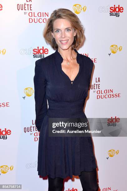 Julie Andrieu attends the "La Quete d Alain Ducasse" Paris premiere at Cinema du Pantheon on October 2, 2017 in Paris, France.