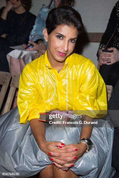 Deena Aljuhani Abdulaziz attends the Alexander McQueen show as part of the Paris Fashion Week Womenswear Spring/Summer 2018 on October 2, 2017 in...