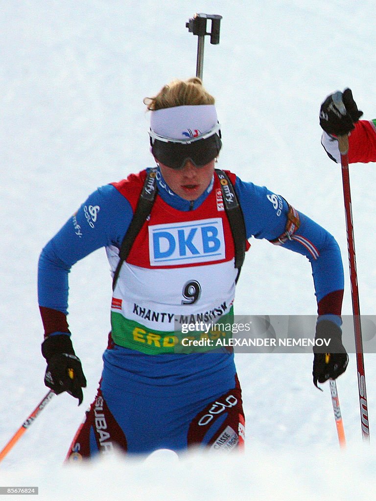 France's Marie Derin competes for the th