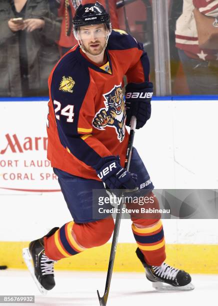 Brad Boyes of the Florida Panthers plays in a game against the Detroit Red Wings at BB&T Center on January 27, 2015 in Sunrise, Florida.