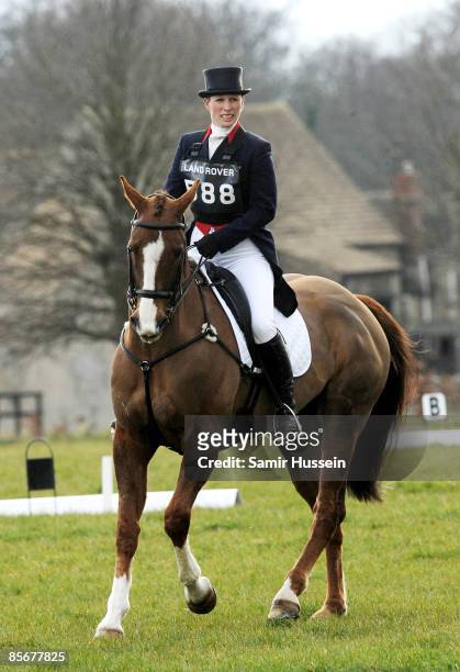 Zara Phillips competes on horse Ardfiled Magic Star during day 1 of Gatcombe Horse Trials on March 28, 2009 in Gatcombe, England.