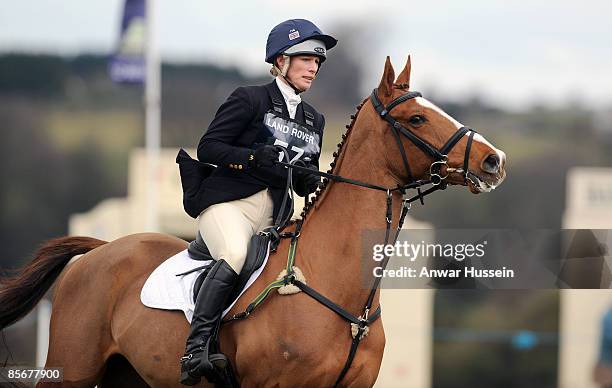 Zara Phillips competes on Make Mine Music during day 1 of Gatcombe Horse Trials on March 28, 2009 in Gatcombe, England.