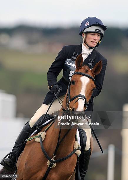 Zara Phillips competes on Make Mine Music during day 1 of Gatcombe Horse Trials on March 28, 2009 in Gatcombe, England.