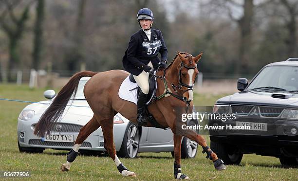 Zara Phillips competes on Make Mine Music during day 1 of Gatcombe Horse Trials on March 28, 2009 in Gatcombe, England.