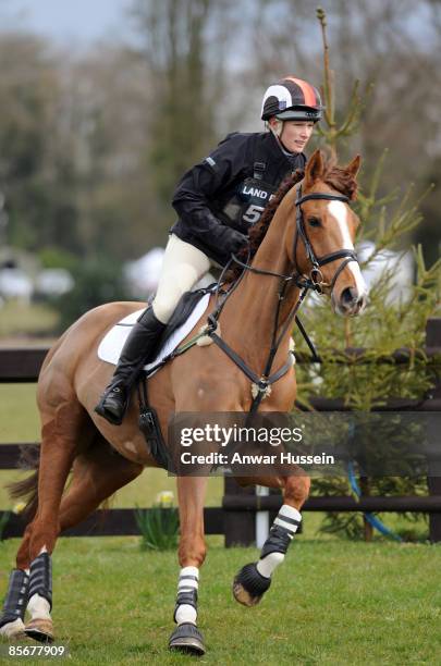 Zara Phillips competes on Make Mine Music during day 1 of Gatcombe Horse Trials on March 28, 2009 in Gatcombe, England.