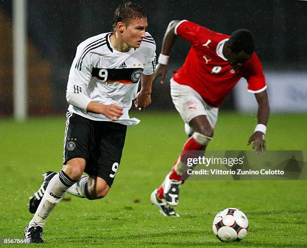 Germany forward Manuel Schaeffler in action during the Under 20 international friendly match between Switzerland and Germany at the Cornaredo stadium...