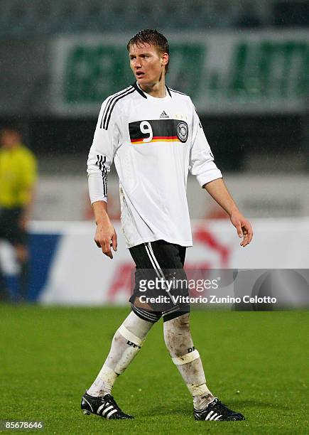 Germany forward Manuel Schaeffler in action during the Under 20 international friendly match between Switzerland and Germany at the Cornaredo stadium...