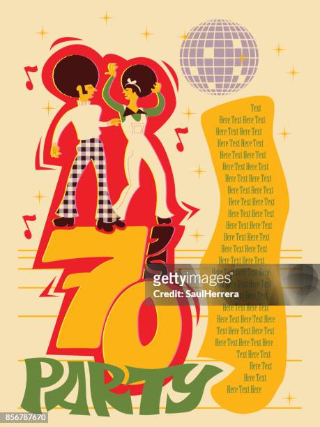 70er jahre party - 70s afro stock-grafiken, -clipart, -cartoons und -symbole