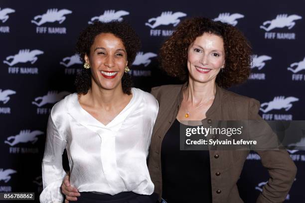 Sofia Djama and Nadia Kaci pose during photocall for the 32nd Namur International French-Language Film on October 2, 2017 in Namur, Belgium.
