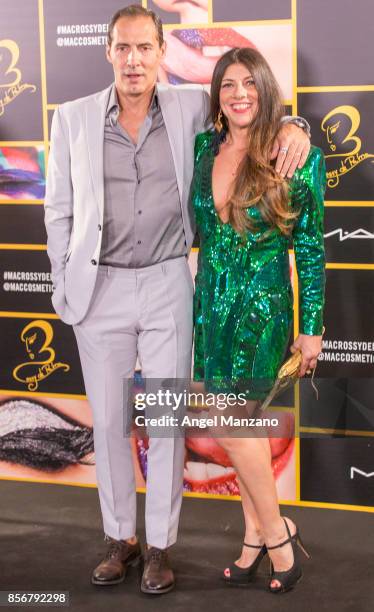 Manuel Banderas and Marisol Muriel attend M-A-C collection photocall at El Principito theater on October 2, 2017 in Madrid, Spain.