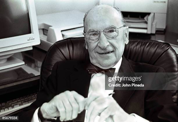 Portrait of Irving R. Levine , NBC reporter and later dean of Lynn University's School of International Communication, taken in his office at Boca...