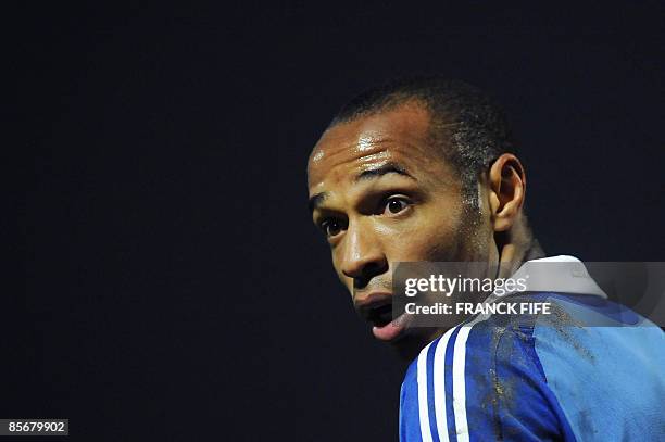 France's forward and captain Thierry Henry is seen during the World Cup 2010 qualifying football match Lithuania vs. France on March 28, 2009 at the...