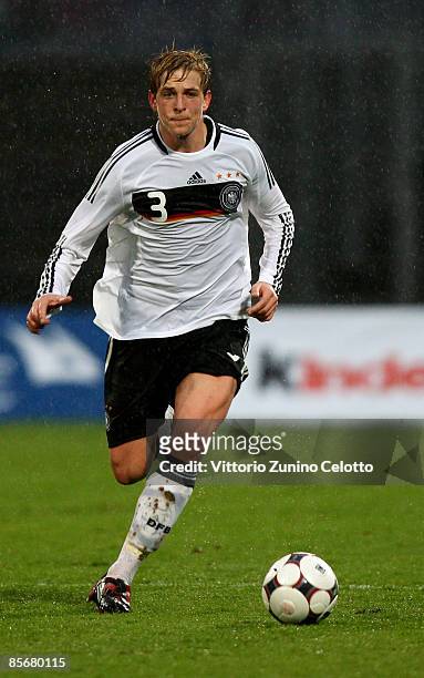 Germany defender Bastian Oczipka in action during the Under 20 international friendly match between Switzerland and Germany at the Cornaredo stadium...