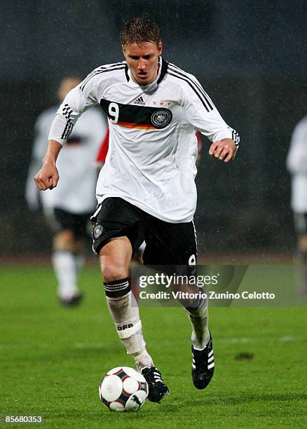 Germany forward Manuel Schaeffler in action during the Under 20 international friendly match between Switzerland and Germany at the Cornaredo stadium...