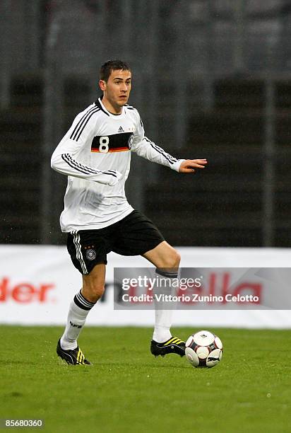 Germany midfielder Mario Vrancic in action during the Under 20 international friendly match between Switzerland and Germany at the Cornaredo stadium...