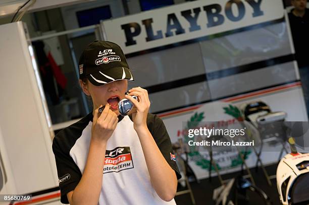 Playgirl is seen during presentation of the new sponsor Playboy during Irta Test on March 28, 2009 in Jerez de la Frontera, Spain.