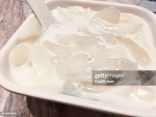 traditional chinese, hong kong dessert, jellied tofu bean curd - almond jelly stock pictures, royalty-free photos & images