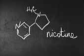 Chemical formula of nicotine.