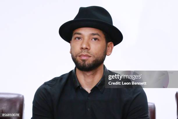 Actor Jussie Smollett attends the Compton High School Student Screening Of Open Road Films' "Marshall" at Compton High School on October 2, 2017 in...