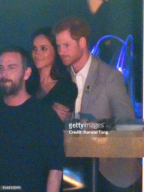 Meghan Markle and Prince Harry are seen at the Closing Ceremony on day 8 of the Invictus Games Toronto 2017 at the Air Canada Centre on September 30,...