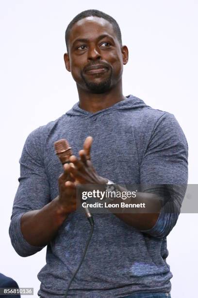 Actor Sterling K. Brown attends the Compton High School Student Screening Of Open Road Films' "Marshall" at Compton High School on October 2, 2017 in...
