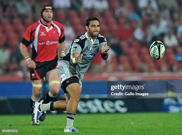 Phiri Weepu during the Super 14 round 7 match between Lions and Hurricanes held at Coca Cola Park on March 28, 2009 in Johannesburg, South Africa.