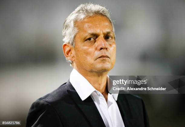 Reinaldo Rueda, head coach of Flamengo in action during the match between Ponte Preta and Flamengo for the Brasileirao Series A 2017 at Moises...