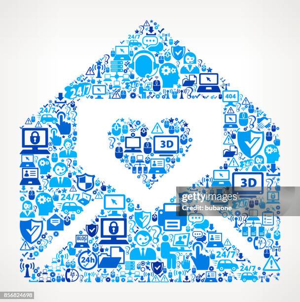 love letter tech support vector icon pattern - server technician stock illustrations