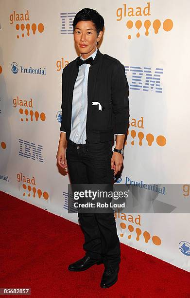 Model Jenny Shimizu attends the 20th Annual GLAAD Media Awards at Marriott Marquis on March 28, 2009 in New York City.