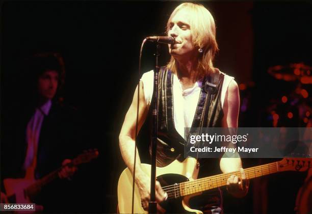 Tom Petty and The Heartbreakers in concert at Universal Amphitheater on June 8, 1987 in Universal City, California.