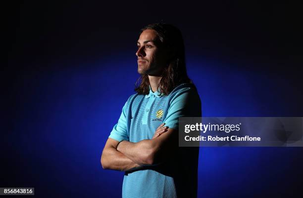 Jackson Irvine of Australia poses during an Australia Socceroos media opportunity on October 3, 2017 in Malacca, Malaysia.