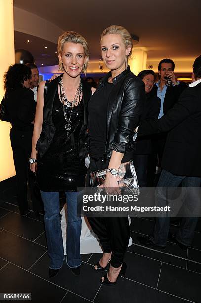 Actress Alexandra Rietz and Magdalena Brzeska attend the Jukari 'fit to fly' studio opening at the Body and Soul Center on March 28, 2009 in...